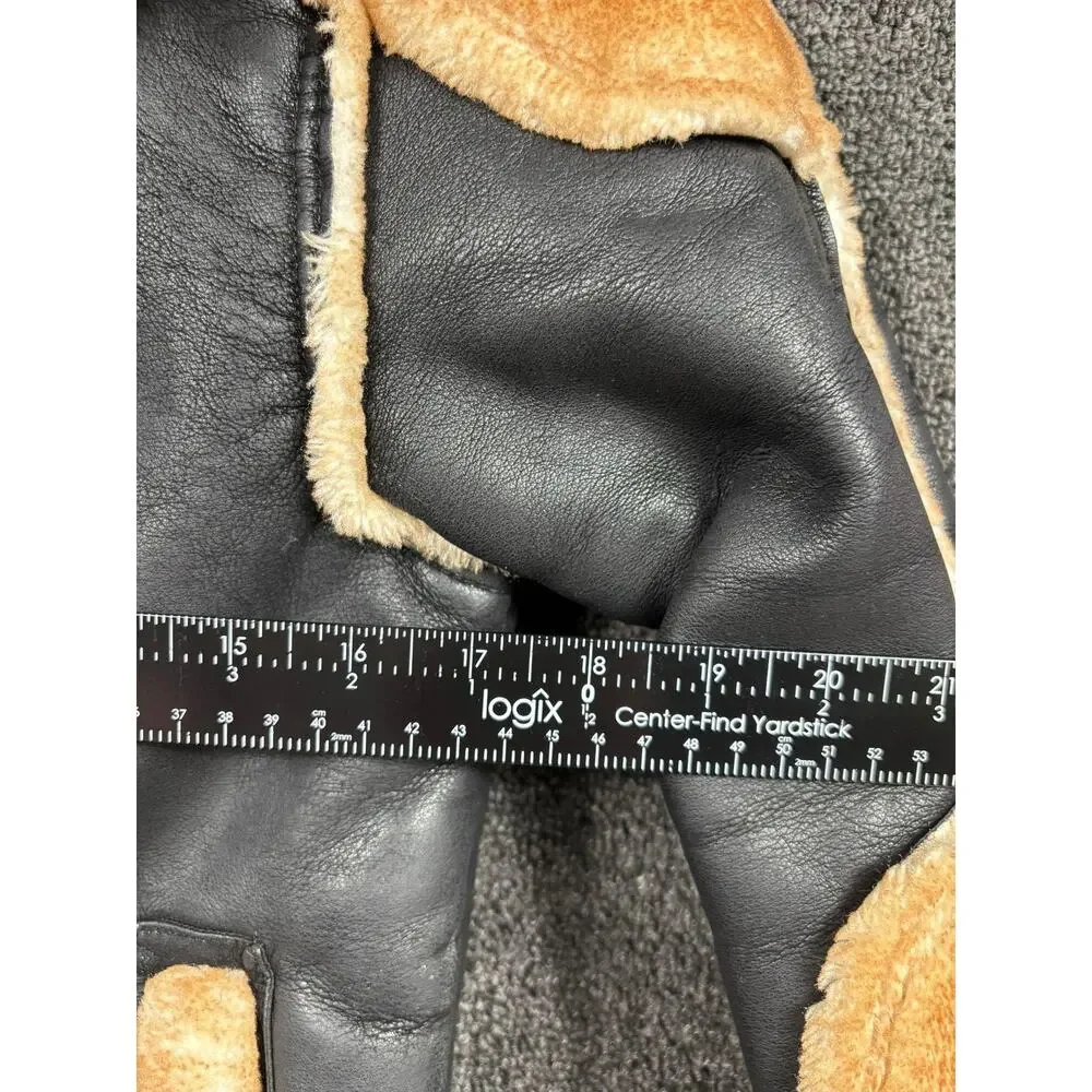 Jordan Craig Jacket Boys 8 Black Tan Sherpa Lined Aviator Bomber Zip Moto Coat